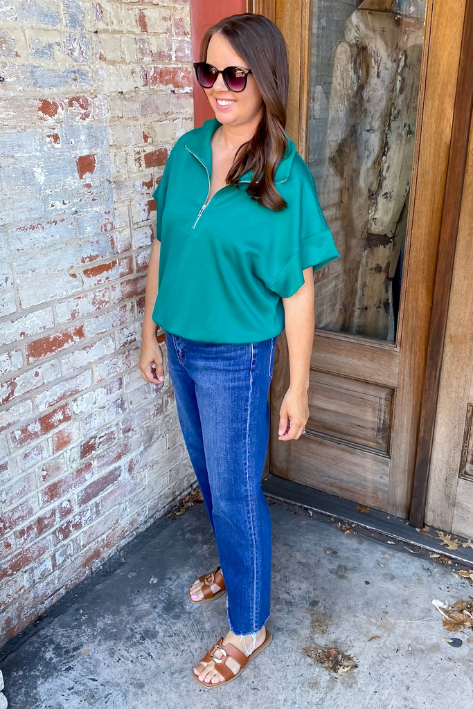 Victoria Love So True High Rise Uneven Raw Hem Crop Straight Jeans by Vervet - Lyla's: Clothing, Decor & More - Plano Boutique