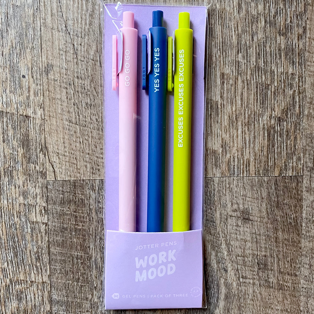 Work Mood Jotter Pens Set of 3 - Lyla's: Clothing, Decor & More - Plano Boutique
