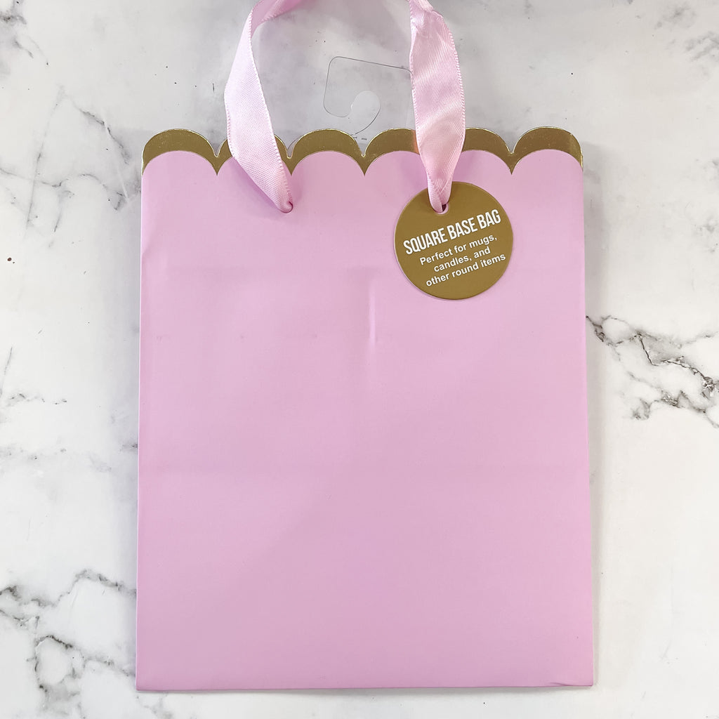 Simple Scallop Small Square Gift Bag - Tulip Pink - Lyla's: Clothing, Decor & More - Plano Boutique