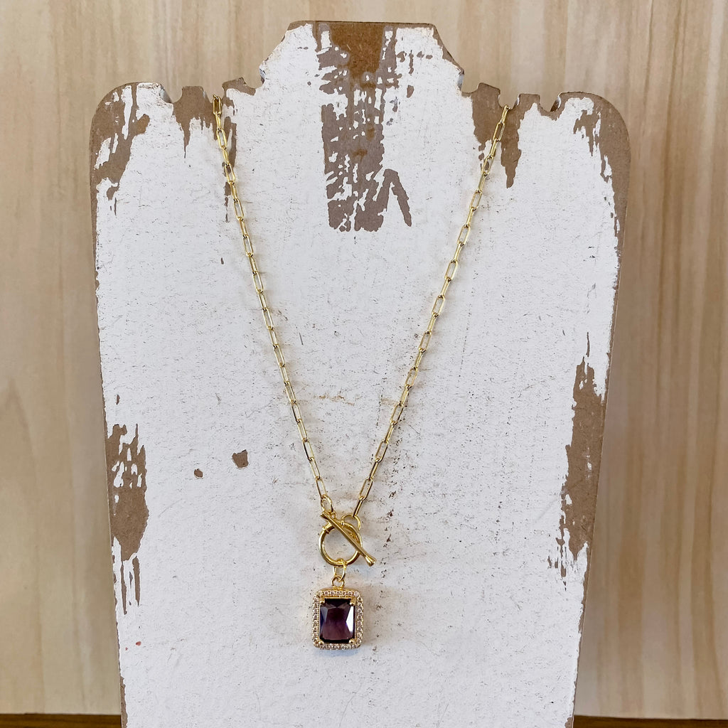 Elegant Pendant Toggle Necklace Purple - Lyla's: Clothing, Decor & More - Plano Boutique