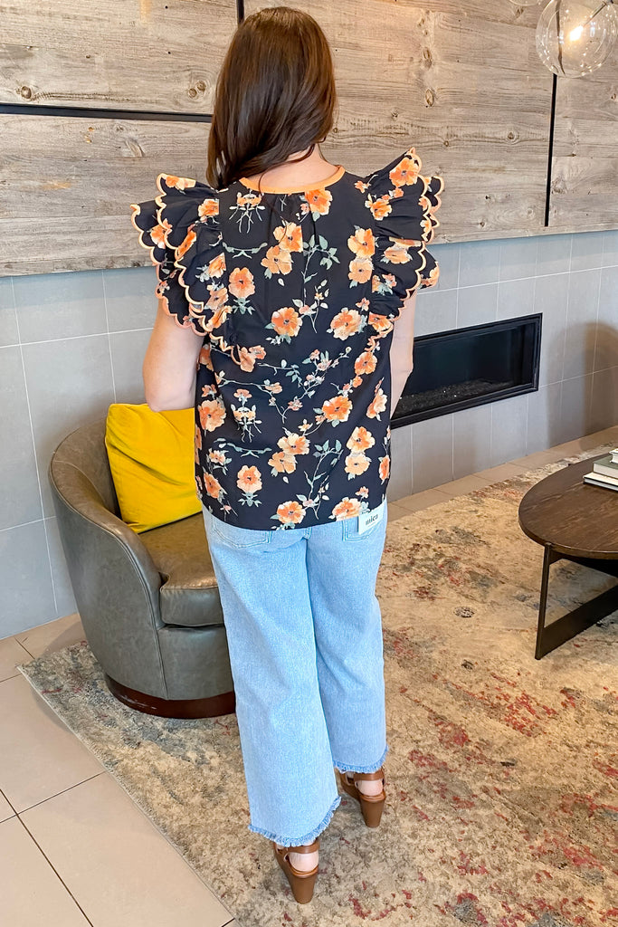 Maybe We Should Black Floral Print Top - Lyla's: Clothing, Decor & More - Plano Boutique