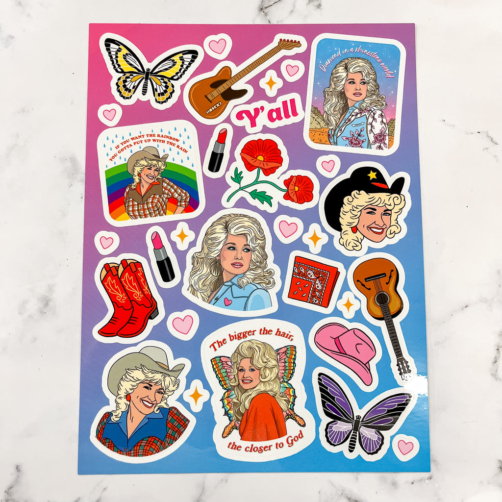 Sticker Sheet - Cowgirl Dolly - Lyla's: Clothing, Decor & More - Plano Boutique