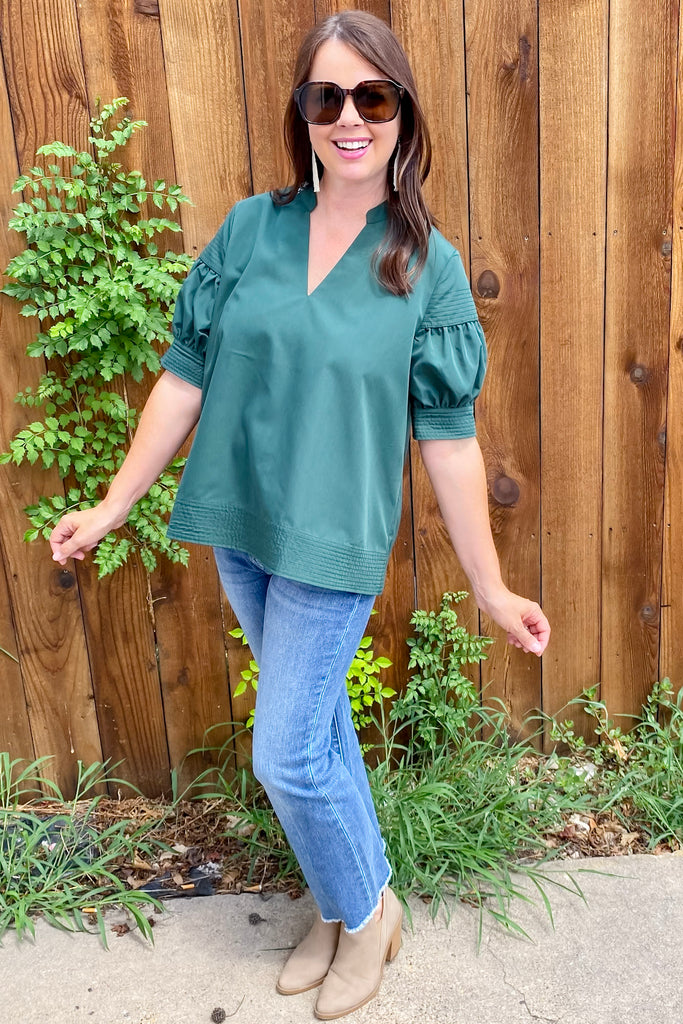 About That Time Forest Stitch Top - Lyla's: Clothing, Decor & More - Plano Boutique