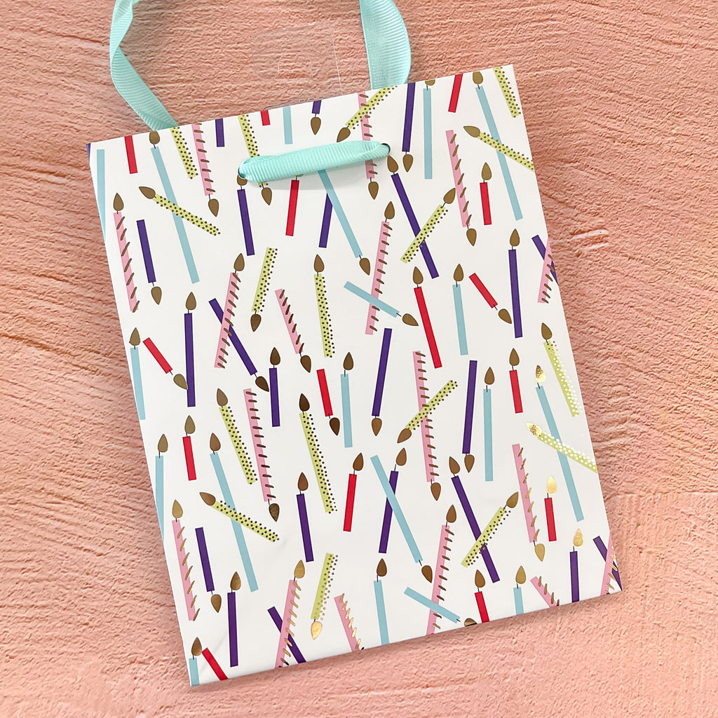 Fanfare Candle Print Small Gift Bag - Lyla's: Clothing, Decor & More - Plano Boutique