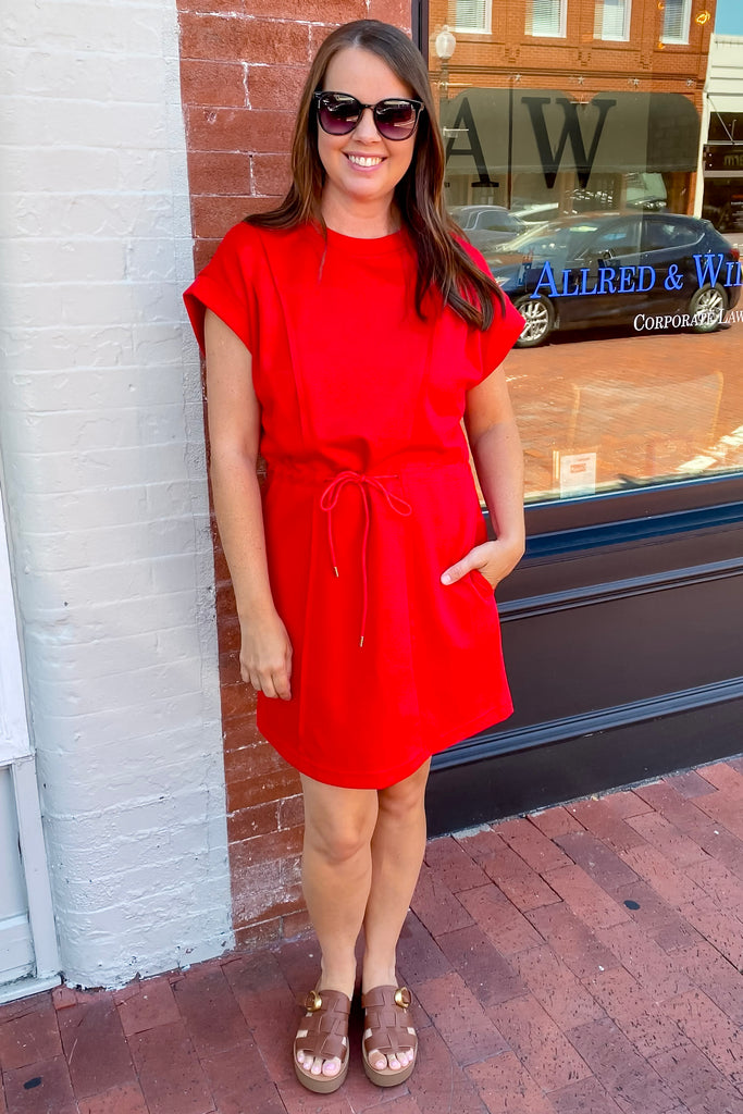 Perfect Harmony Pleated Red Dress - Lyla's: Clothing, Decor & More - Plano Boutique