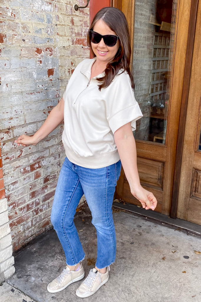 Embracing The Darkness Ecru Top - Lyla's: Clothing, Decor & More - Plano Boutique