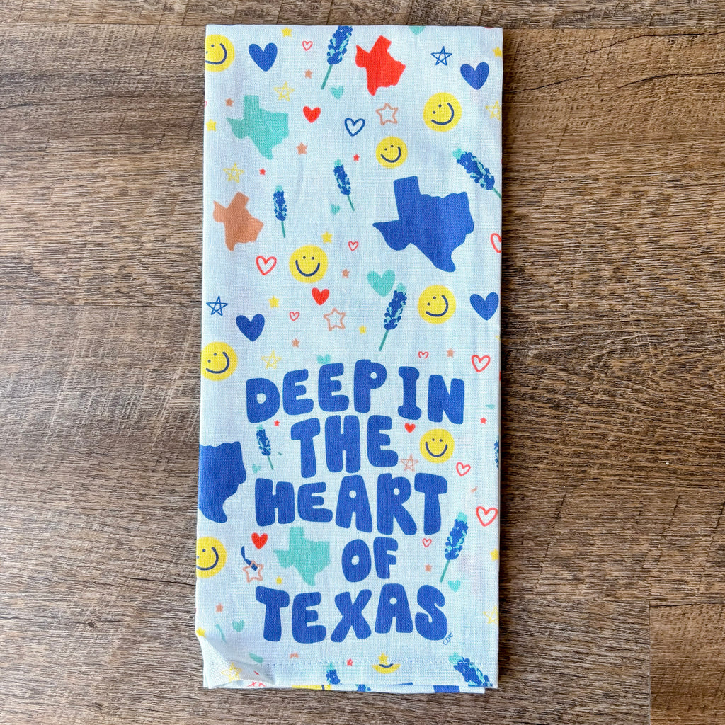 Deep in the Heart of Texas Tea Towel by Callie Danielle - Lyla's: Clothing, Decor & More - Plano Boutique