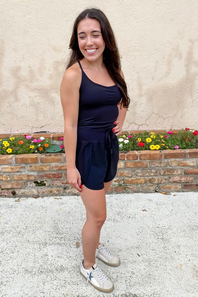 Athleisure Cross Back Active Romper - Lyla's: Clothing, Decor & More - Plano Boutique