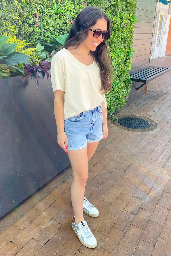 What Do You Know Washed Khaki Top - Lyla's: Clothing, Decor & More - Plano Boutique
