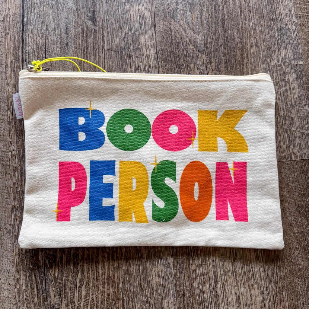 Book Person Canvas Pouch - Lyla's: Clothing, Decor & More - Plano Boutique