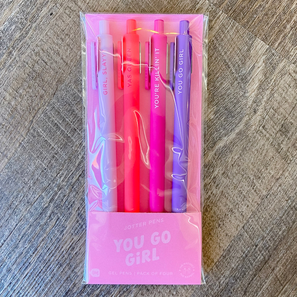 You Go Girl Jotter Pens Set of 4 - Lyla's: Clothing, Decor & More - Plano Boutique