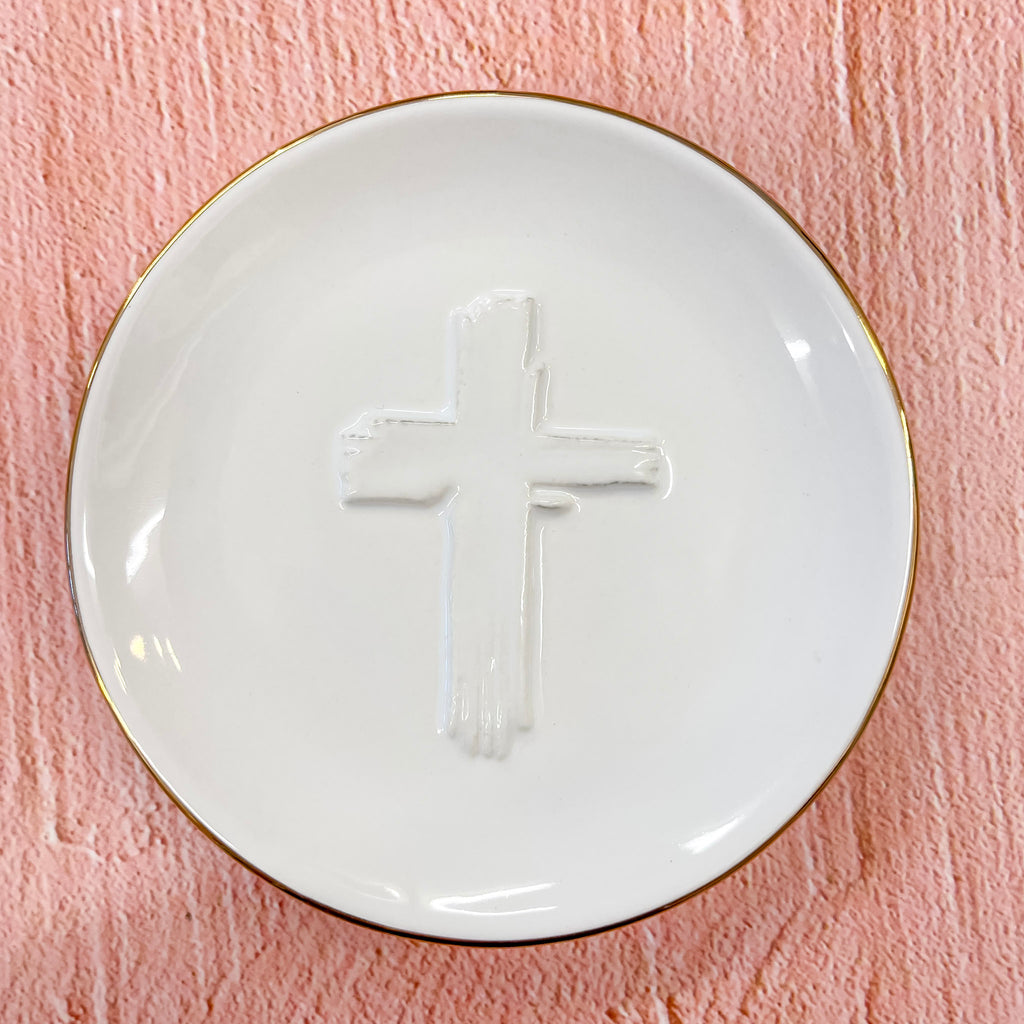 Cross Embossed Trinket Dish - Lyla's: Clothing, Decor & More - Plano Boutique