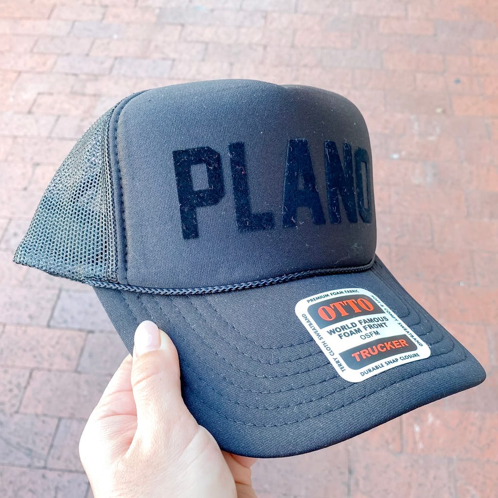 Plano Trucker Black Hat - Lyla's: Clothing, Decor & More - Plano Boutique