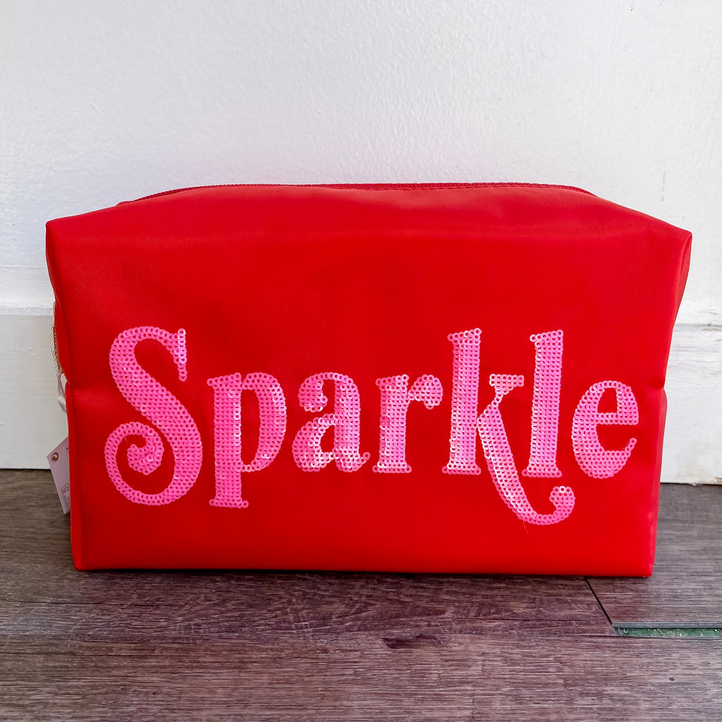 Cara Sparkle Zip Red Pouch - Lyla's: Clothing, Decor & More - Plano Boutique