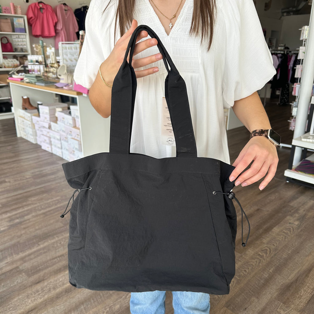 Amelie's Water Repellent Daily Active Nylon Tote - Black - Lyla's: Clothing, Decor & More - Plano Boutique