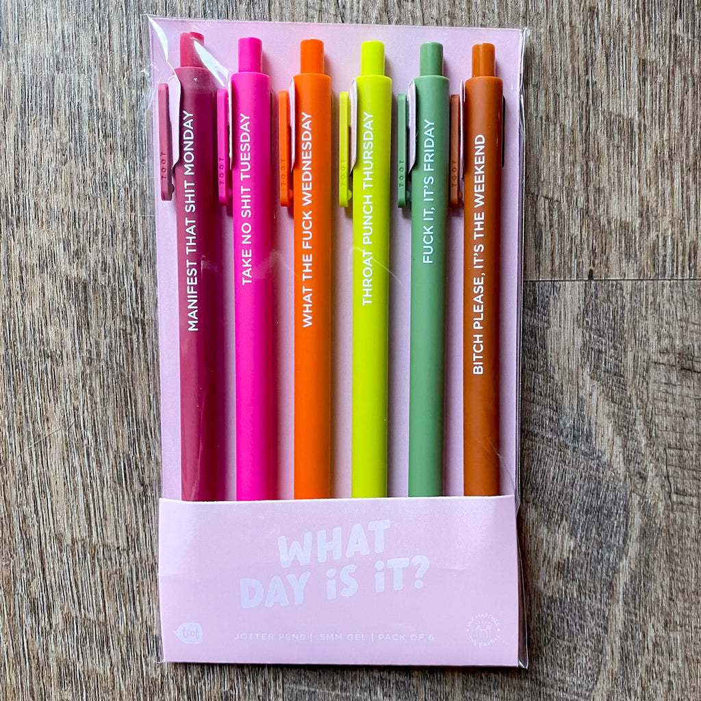 What Day Is It Jotter Pens Set of 6 - Lyla's: Clothing, Decor & More - Plano Boutique