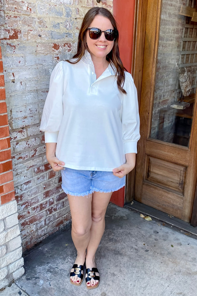 Polished and Chic Off White Top - Lyla's: Clothing, Decor & More - Plano Boutique
