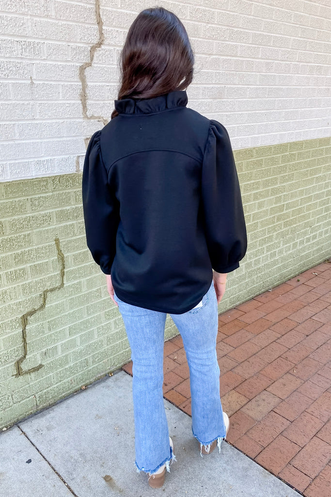 Midnight Dreams Black Ruffle Top - Lyla's: Clothing, Decor & More - Plano Boutique