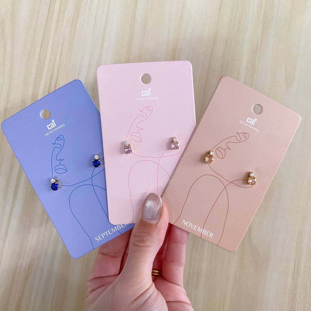 Birthstone Gold Earring - Lyla's: Clothing, Decor & More - Plano Boutique