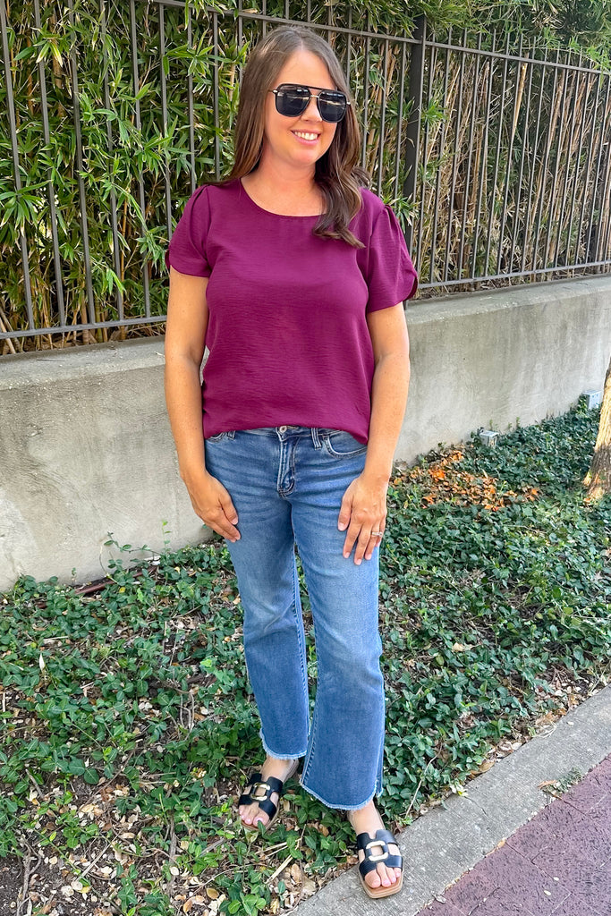 Wonder About You Burgundy Top - Lyla's: Clothing, Decor & More - Plano Boutique