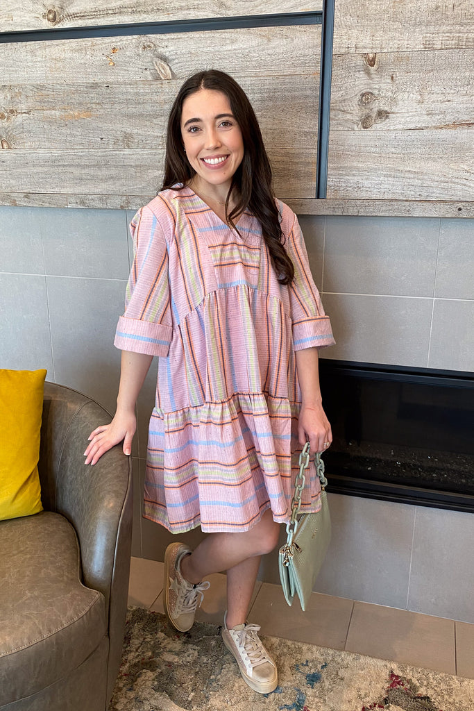Color Me Pink Striped Dress - Lyla's: Clothing, Decor & More - Plano Boutique