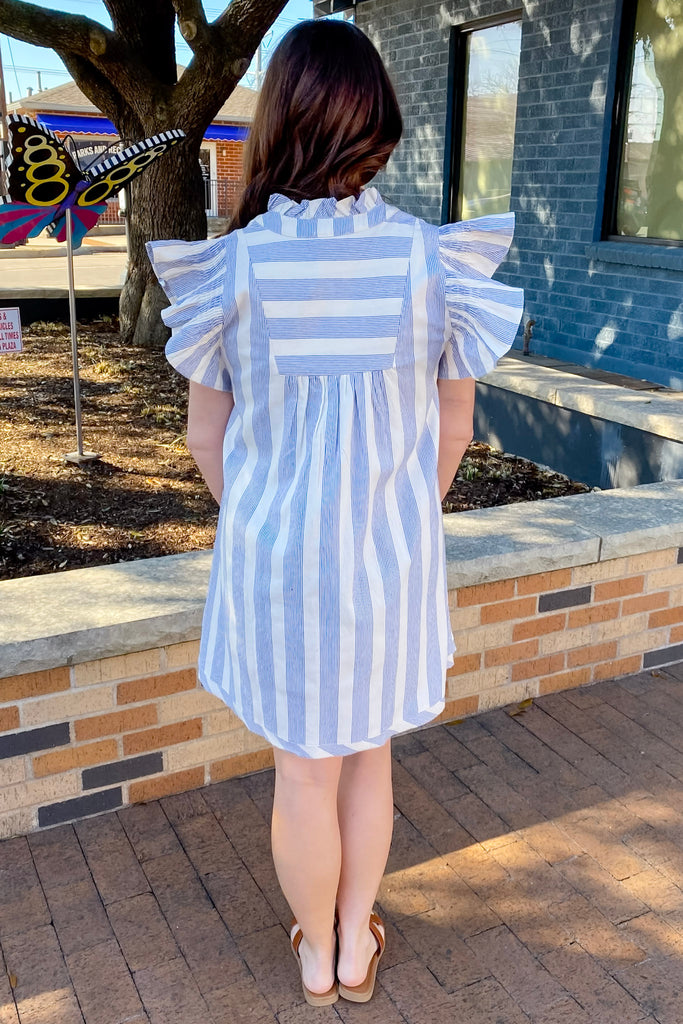 Sail Away Striped Blue Dress - Lyla's: Clothing, Decor & More - Plano Boutique