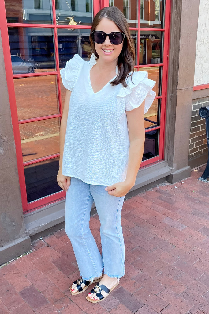 An Icon Textured White Top - Lyla's: Clothing, Decor & More - Plano Boutique