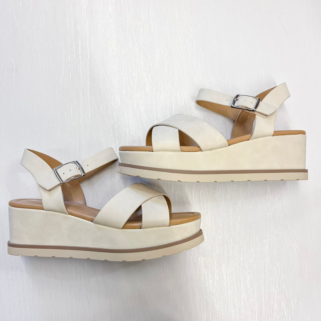 Clever Beige Wedge Shoe - Lyla's: Clothing, Decor & More - Plano Boutique