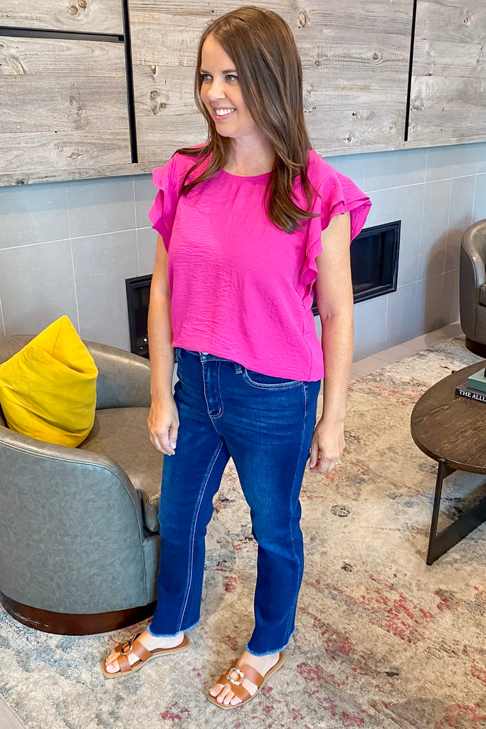 Leona Growing Light Super High Rise Stretch Slim Straight Jeans by Vervet - Lyla's: Clothing, Decor & More - Plano Boutique