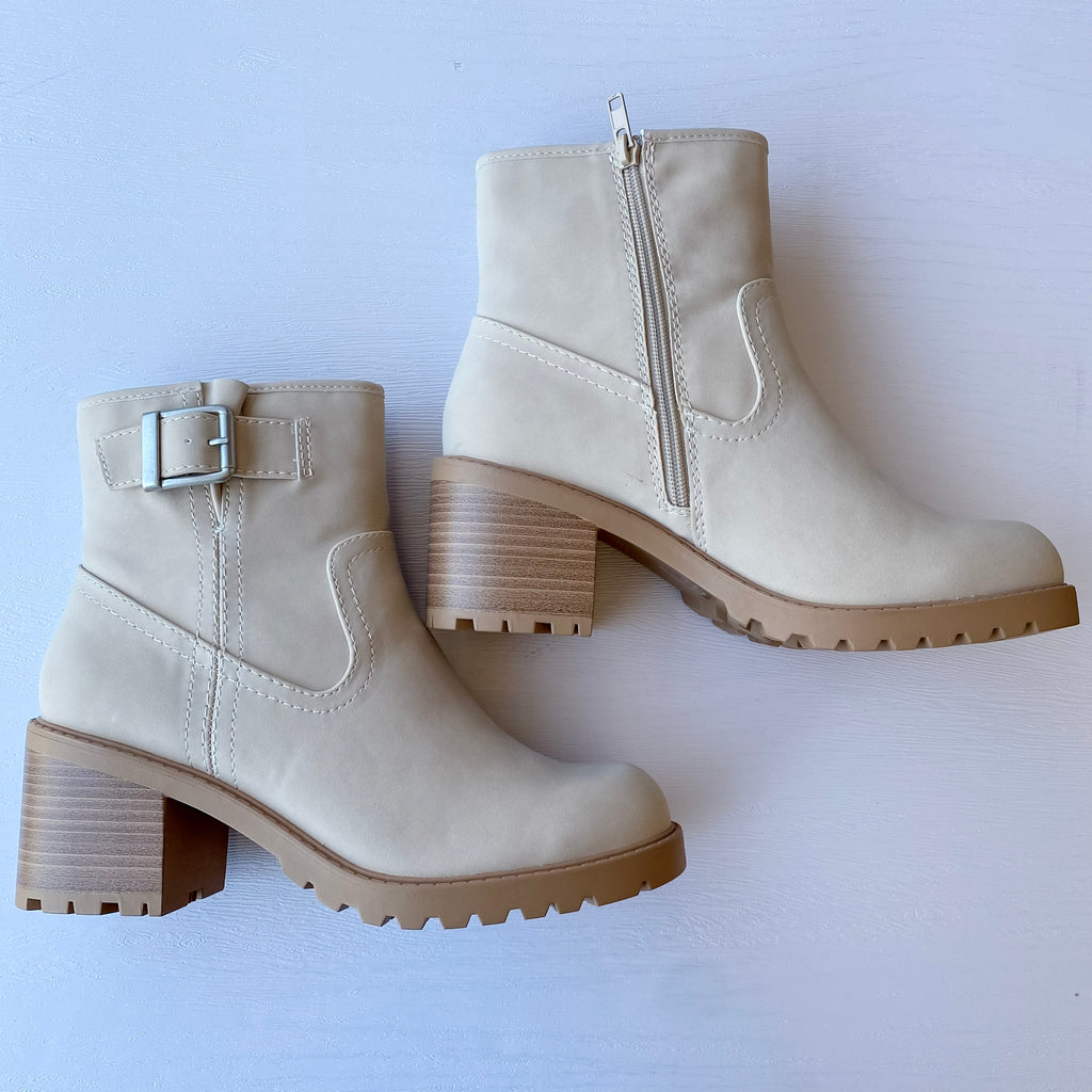 Pillow Lug Booties for Women in Beige - Lyla's: Clothing, Decor & More - Plano Boutique