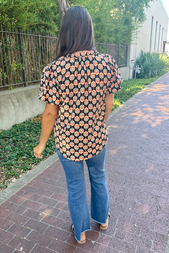 Middle Lane Black Print Top - Lyla's: Clothing, Decor & More - Plano Boutique