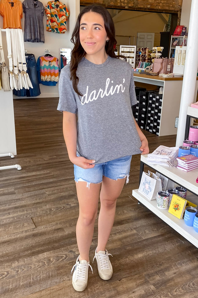 Darlin Grey Top - Lyla's: Clothing, Decor & More - Plano Boutique