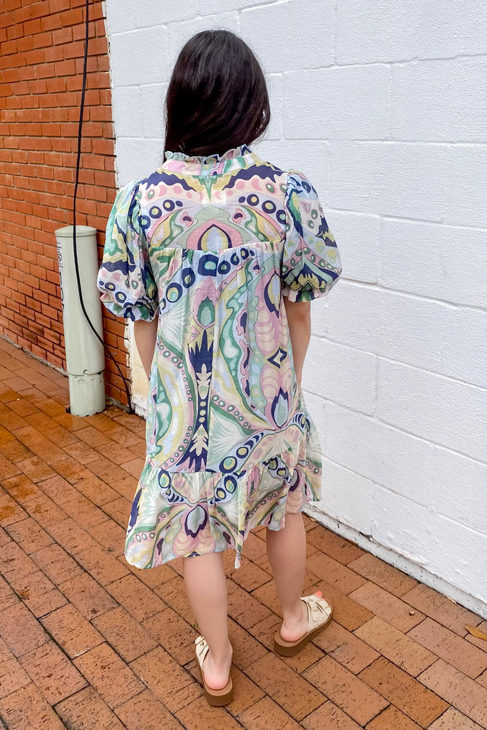Count On Me Pink Green Dress - Lyla's: Clothing, Decor & More - Plano Boutique