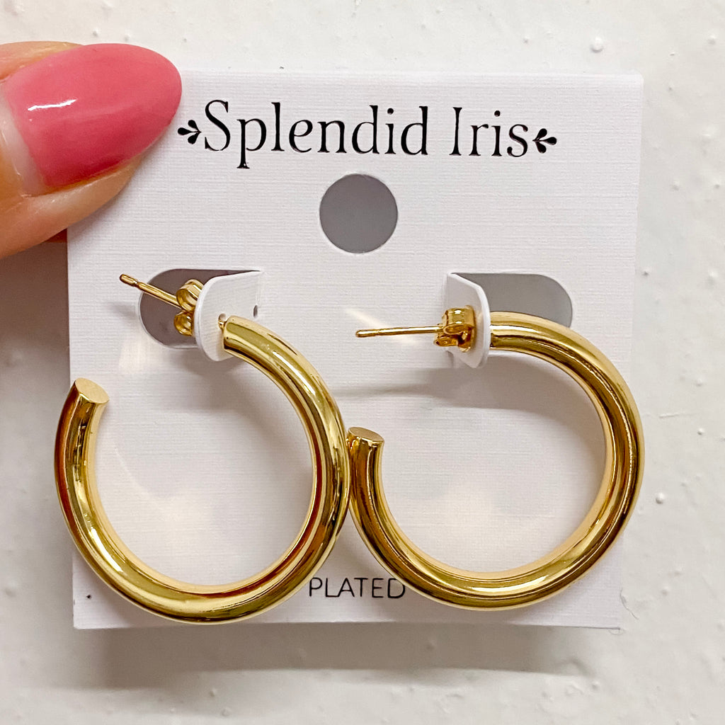 The Perfect Hoop Gold Earrings Medium - Lyla's: Clothing, Decor & More - Plano Boutique