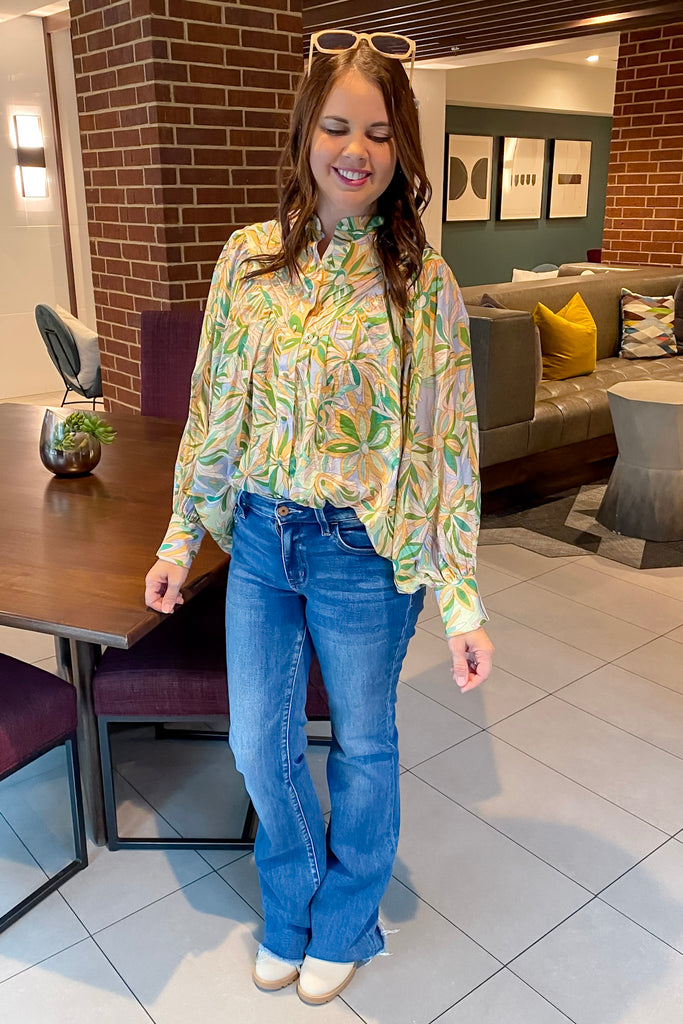 So Clever Lime Sorbet Floral Print Top - Lyla's: Clothing, Decor & More - Plano Boutique