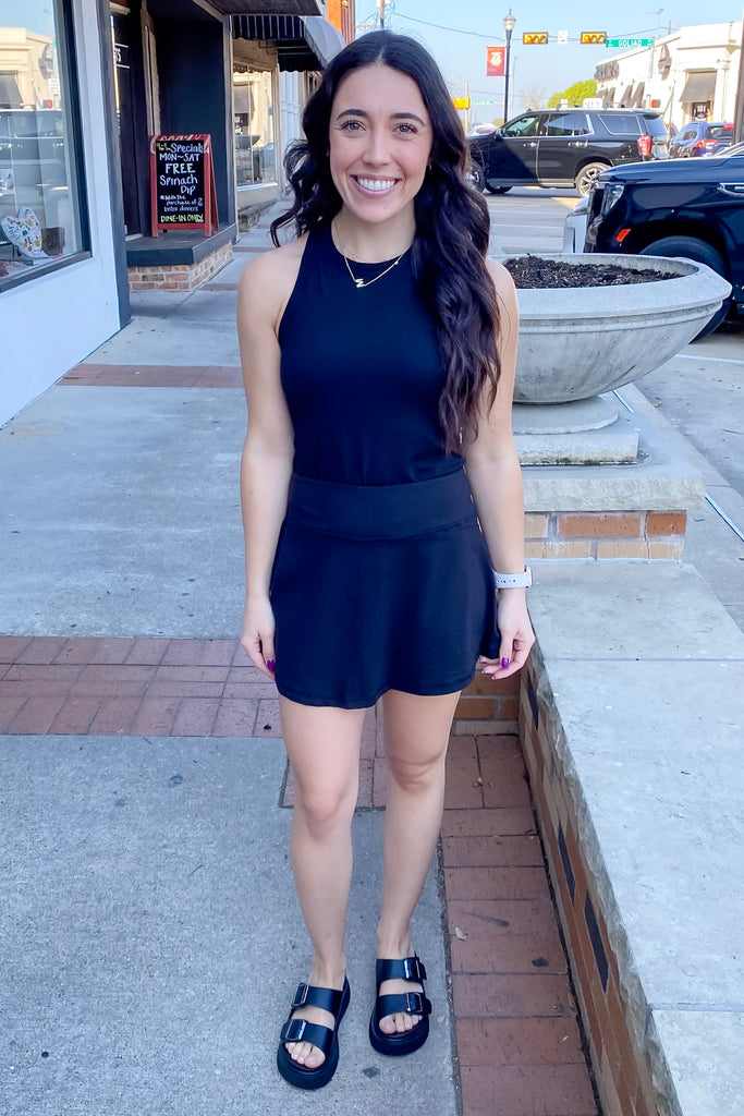 Athleisure Black Basic Skort - Lyla's: Clothing, Decor & More - Plano Boutique