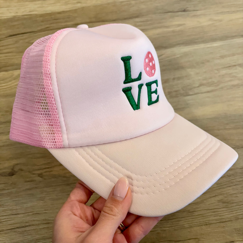 Embroidered Trucker Hat - Love Pickleball - Lyla's: Clothing, Decor & More - Plano Boutique