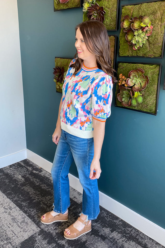 For the Love of Prints White Top - Lyla's: Clothing, Decor & More - Plano Boutique