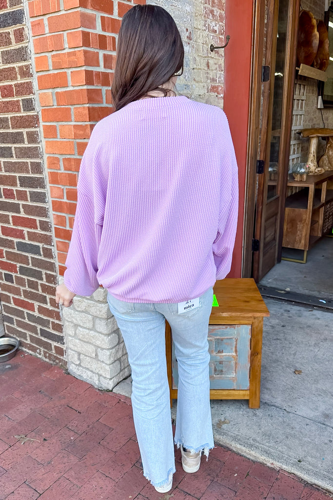 Texas Corduroy Graphic Lilac Sweater - Lyla's: Clothing, Decor & More - Plano Boutique