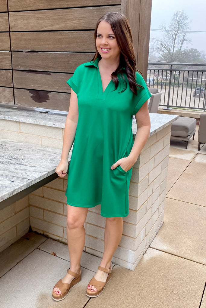 Emerald Ease Green Dress - Lyla's: Clothing, Decor & More - Plano Boutique