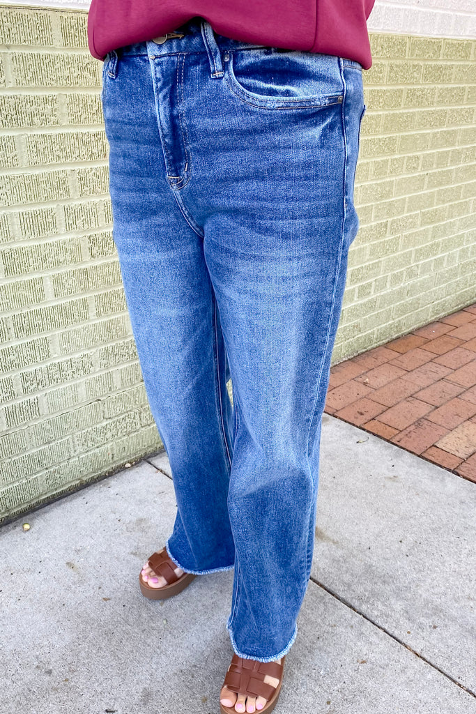 Blue Jay Super High Wide Leg Denim by Mica - Lyla's: Clothing, Decor & More - Plano Boutique