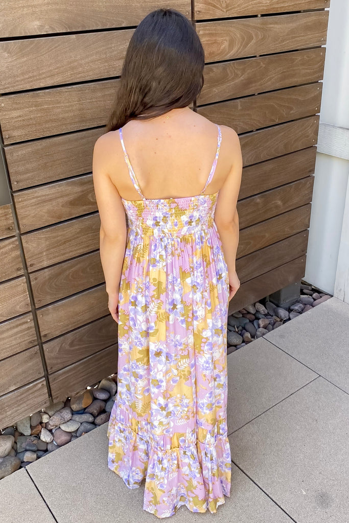 Whirlwind Floral Print Lavender Maxi Dress - Lyla's: Clothing, Decor & More - Plano Boutique