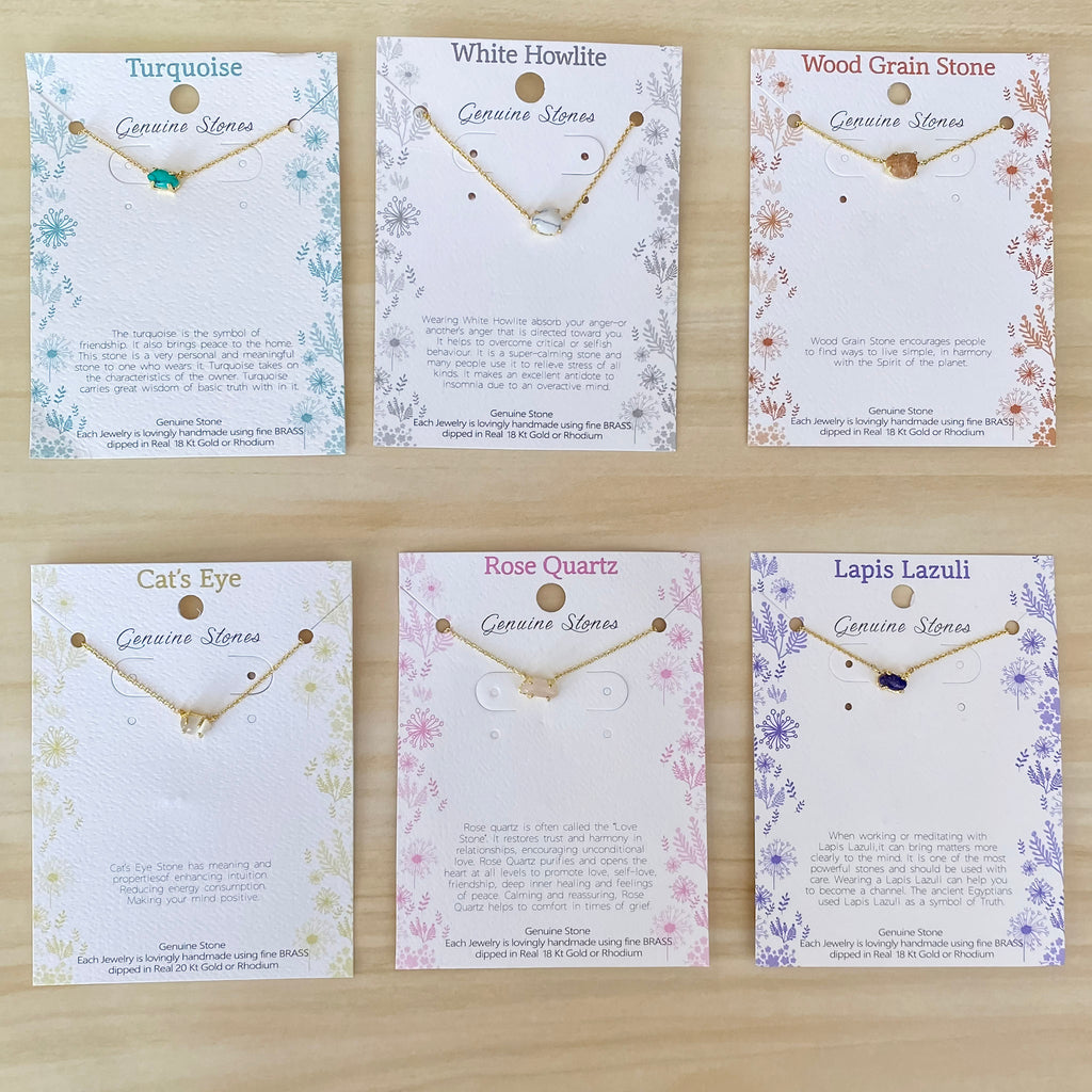 Genuine Stones 18k Gold Dipped Necklace - Lyla's: Clothing, Decor & More - Plano Boutique