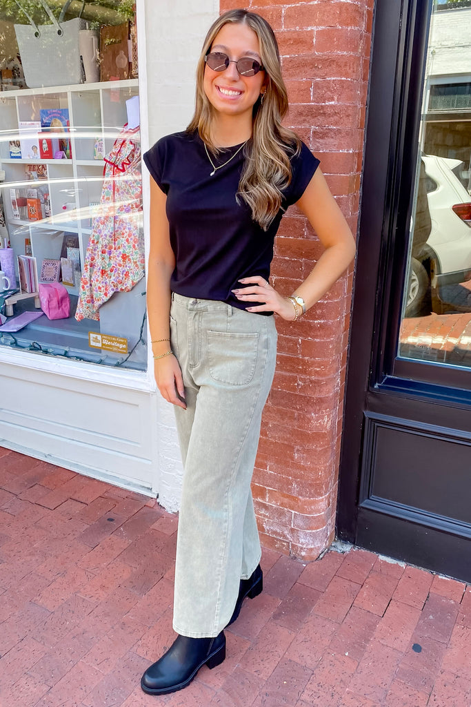 One Thing To Know Olive Front Pocket Pants - Lyla's: Clothing, Decor & More - Plano Boutique