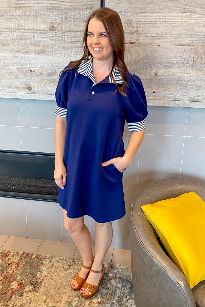 Match My Style Navy Dress - Lyla's: Clothing, Decor & More - Plano Boutique