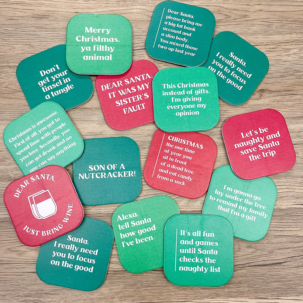 Funny Christmas Coasters - Lyla's: Clothing, Decor & More - Plano Boutique