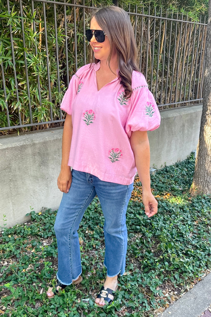 Hopeless Romantic Floral Print Rose Pink Top - Lyla's: Clothing, Decor & More - Plano Boutique