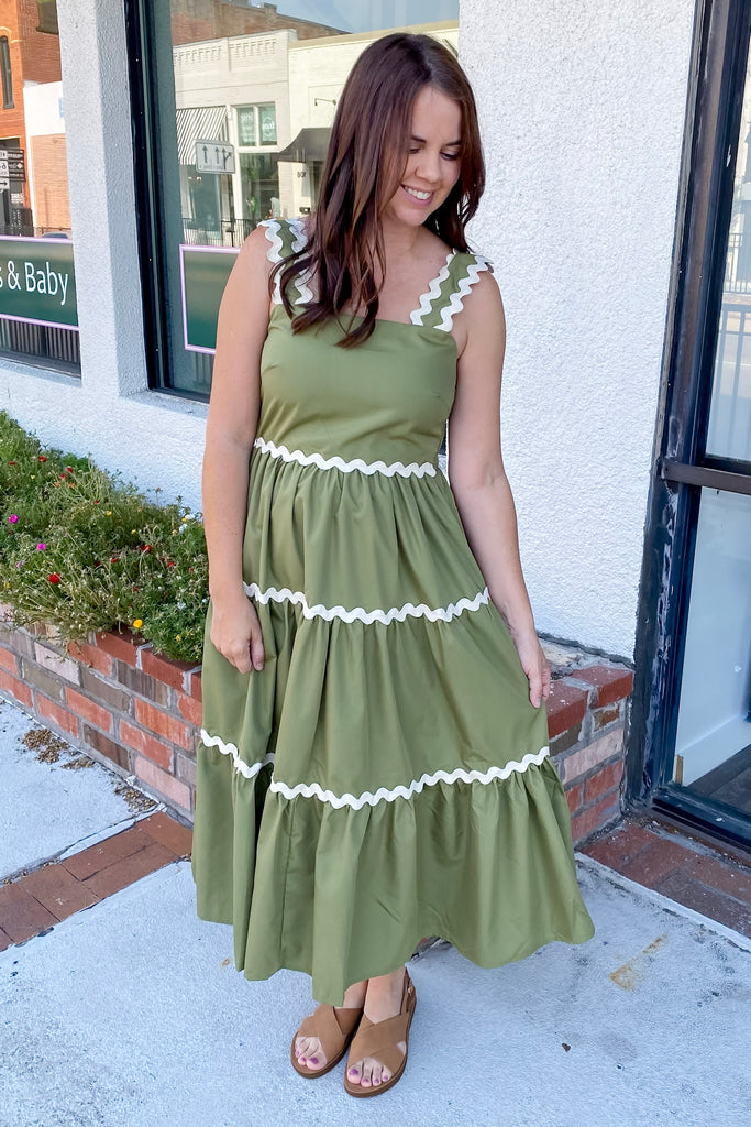 Autumn Leaf Fern Midi Dress - Lyla's: Clothing, Decor & More - Plano Boutique