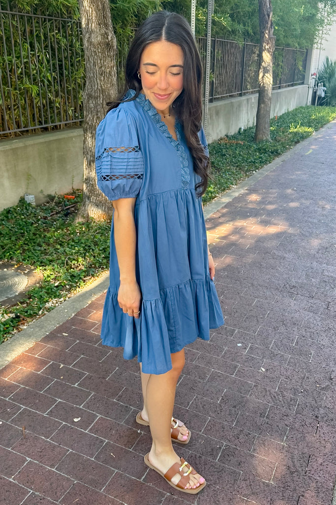 Dance The Night Blue Lace Dress - Lyla's: Clothing, Decor & More - Plano Boutique