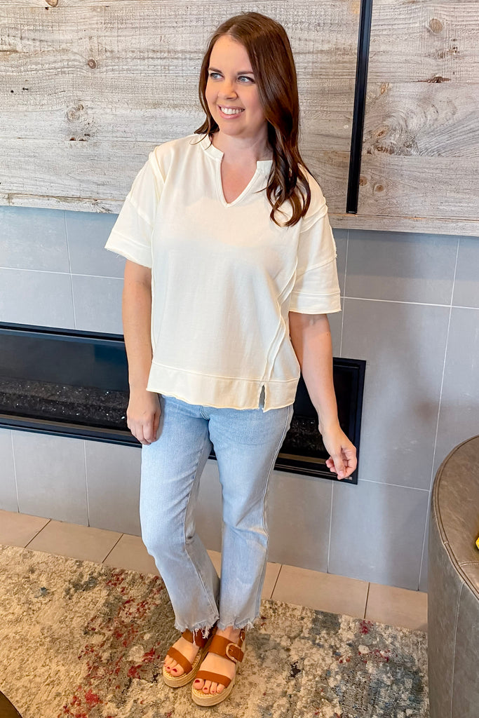 Around the World Ivory Top - Lyla's: Clothing, Decor & More - Plano Boutique